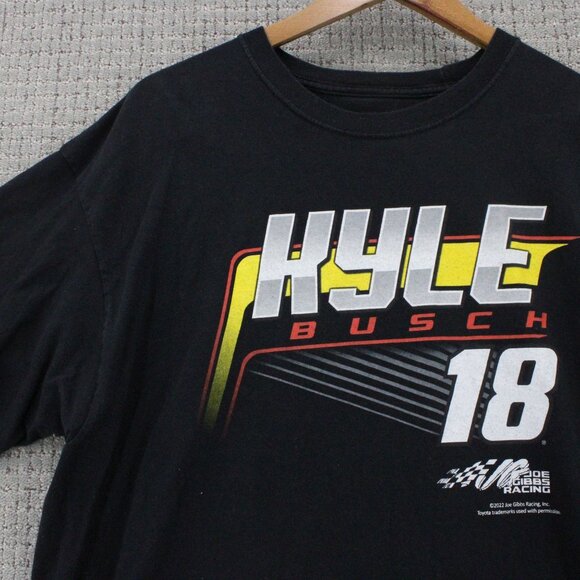 Joe Gibbs Racing Shirt Mens XL Black Kyle Busch #18 Graphic Logo Cotton Rare - Picture 4 of 9